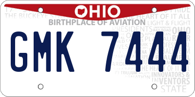 OH license plate GMK7444