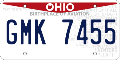 OH license plate GMK7455