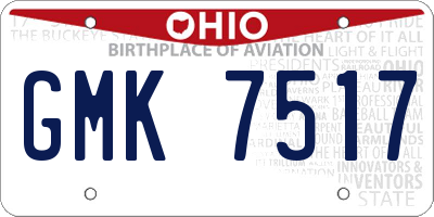 OH license plate GMK7517