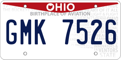 OH license plate GMK7526