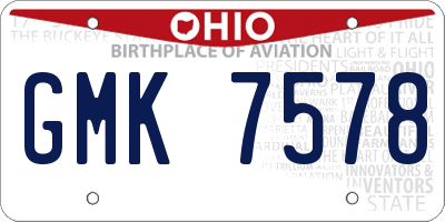 OH license plate GMK7578
