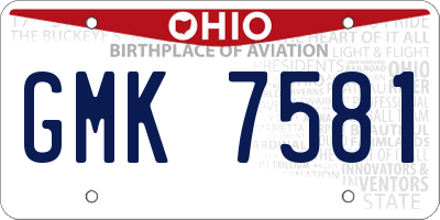 OH license plate GMK7581