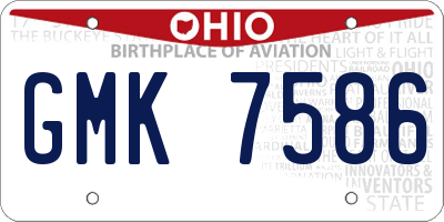 OH license plate GMK7586