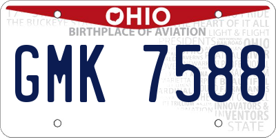 OH license plate GMK7588