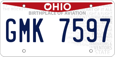 OH license plate GMK7597