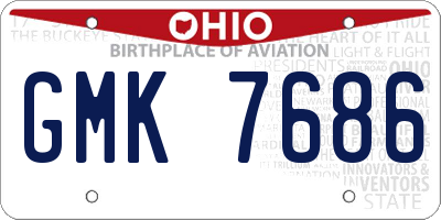 OH license plate GMK7686
