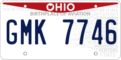 OH license plate GMK7746