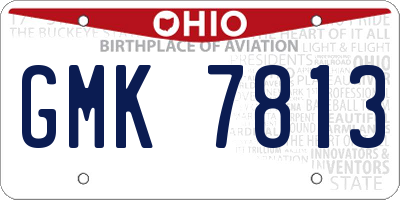 OH license plate GMK7813