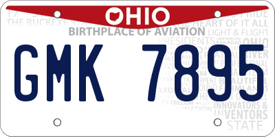OH license plate GMK7895