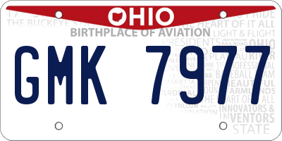 OH license plate GMK7977