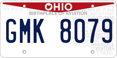 OH license plate GMK8079