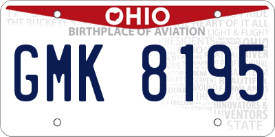 OH license plate GMK8195