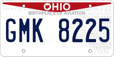 OH license plate GMK8225