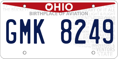 OH license plate GMK8249