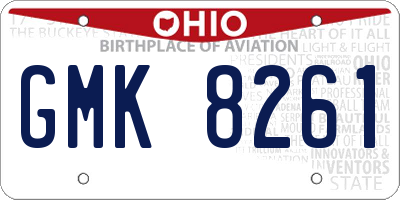 OH license plate GMK8261
