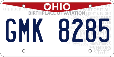 OH license plate GMK8285