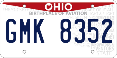 OH license plate GMK8352