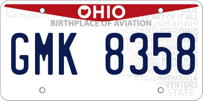 OH license plate GMK8358