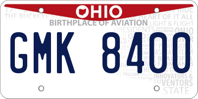 OH license plate GMK8400