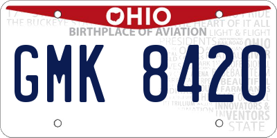 OH license plate GMK8420