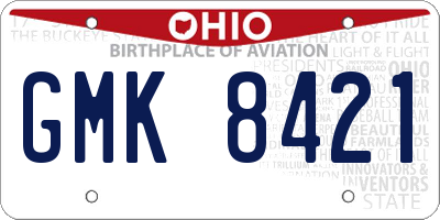 OH license plate GMK8421
