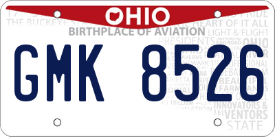 OH license plate GMK8526