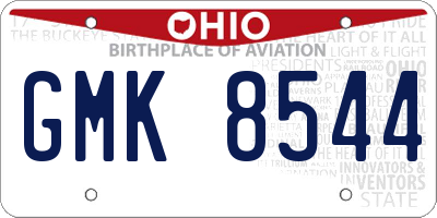 OH license plate GMK8544