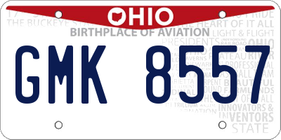 OH license plate GMK8557