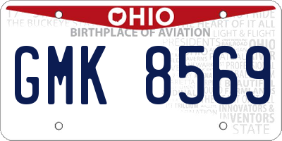 OH license plate GMK8569