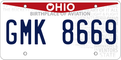 OH license plate GMK8669
