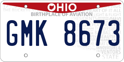 OH license plate GMK8673