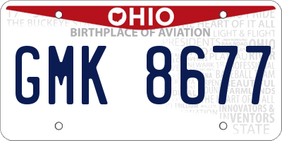 OH license plate GMK8677