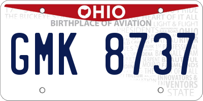 OH license plate GMK8737