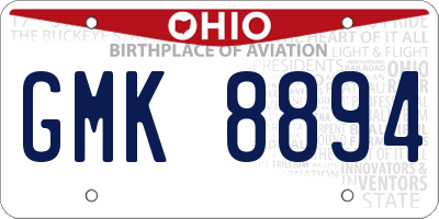 OH license plate GMK8894