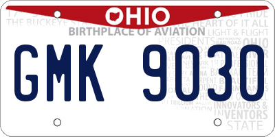 OH license plate GMK9030