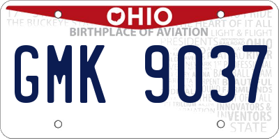 OH license plate GMK9037