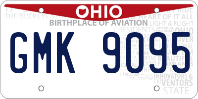 OH license plate GMK9095
