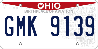 OH license plate GMK9139
