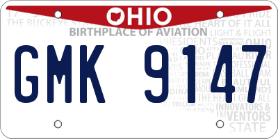 OH license plate GMK9147