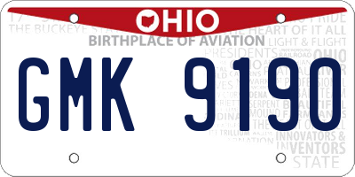 OH license plate GMK9190