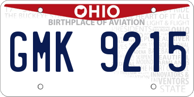 OH license plate GMK9215