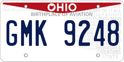 OH license plate GMK9248