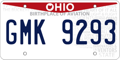 OH license plate GMK9293