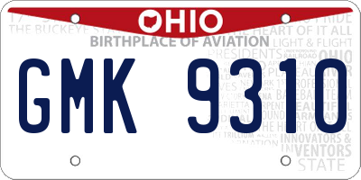 OH license plate GMK9310