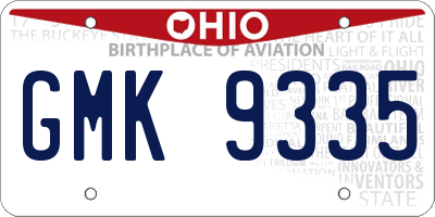 OH license plate GMK9335