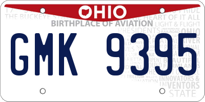 OH license plate GMK9395