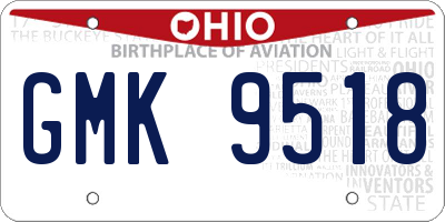 OH license plate GMK9518