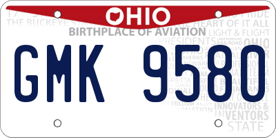 OH license plate GMK9580