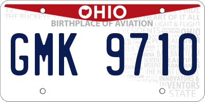 OH license plate GMK9710