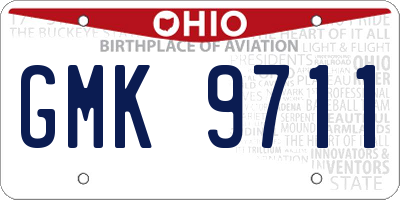 OH license plate GMK9711